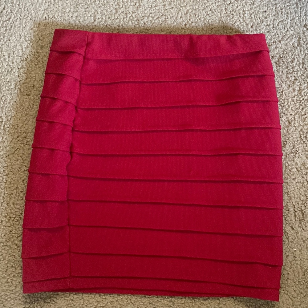 Red mini skirt